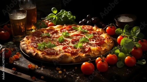 Delicious Heart Shaped Pizza Cherry Tomatoes, Background Image, Valentine Background Images, Hd