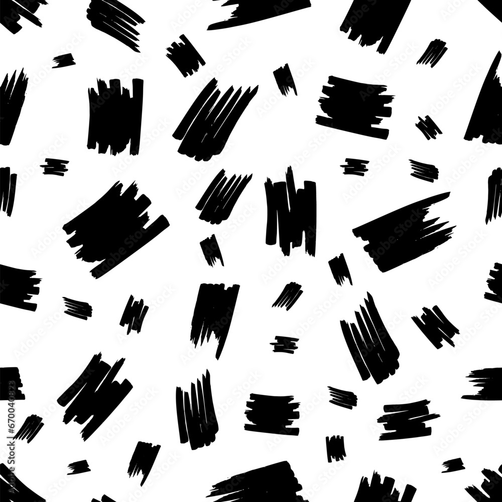 Seamless pattern with black marker scribbles Seamless pattern with black marker scribbles