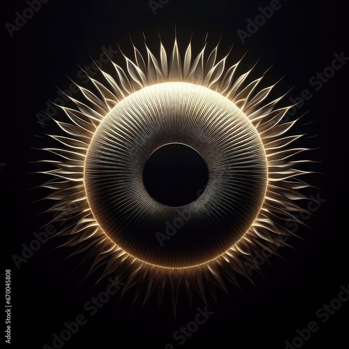 abstract fractal burst sun illustration on black