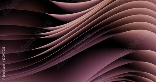 Abstract pink and beige undulating layers in harmonious