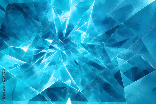 Abstract light blue geometric polygon sharp crystal fractal pattern background futuristic technology modern theme