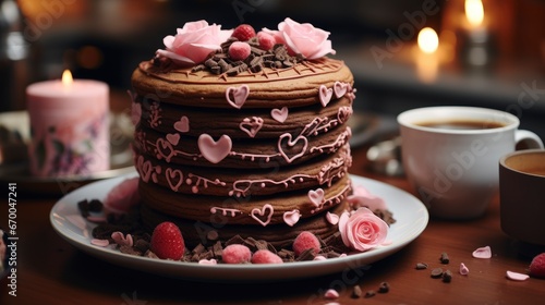 Heart Cake St Valentines Day Mothers, Background Image, Valentine Background Images, Hd