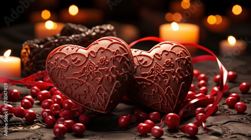 Heart Shaped Cookies Valentines Day, Background Image, Valentine Background Images, Hd