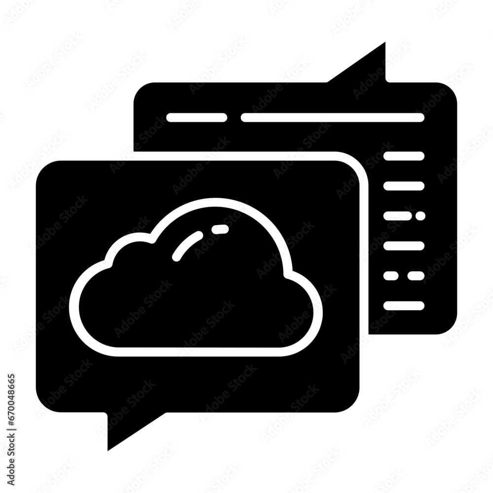Cloud Chating Glyph Icon Cloud Chating Glyph Icon