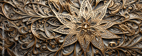 Stylized floral filigree metal composition