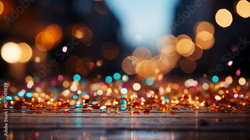 Celebration of Color, Colorful Confetti and Bokeh on a Carnival Background
