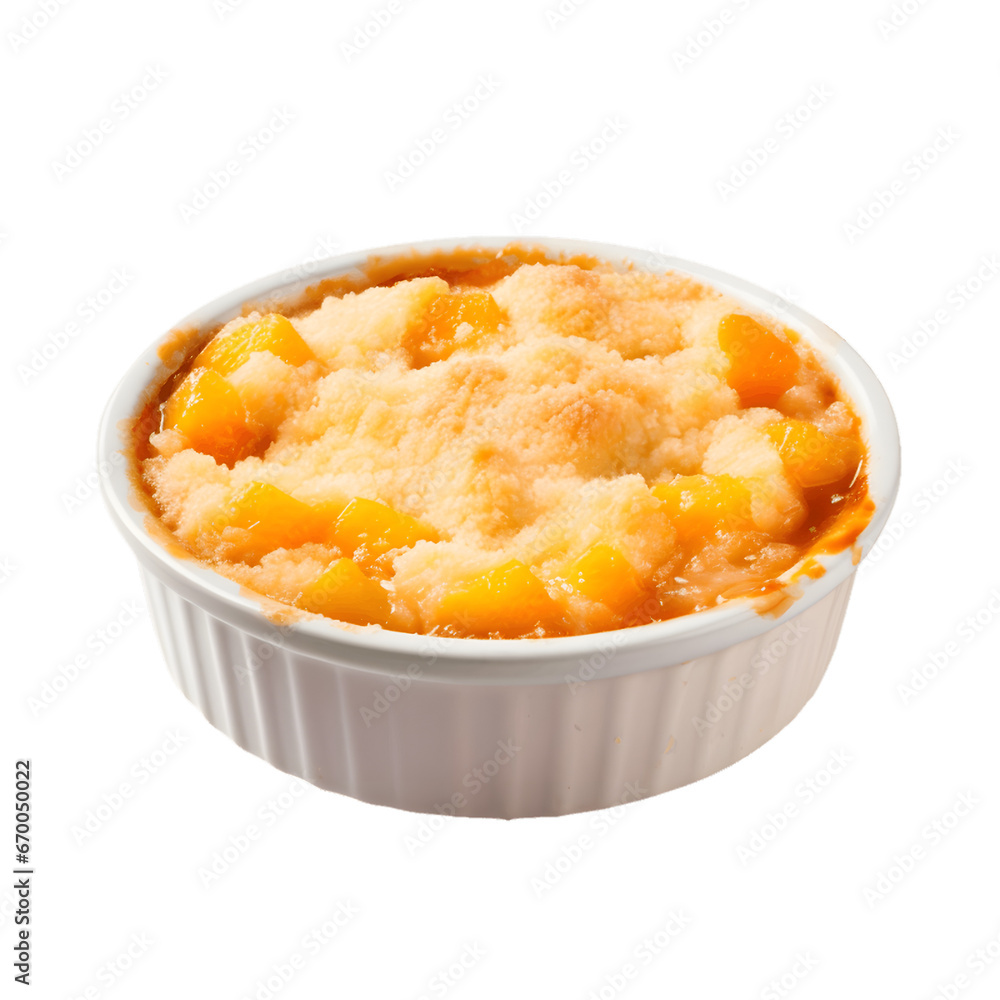 Peach Cobbler Isolated on a transparent background Peach Cobbler Isolated on a transparent background