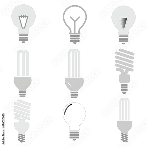 icon light bulb set template design