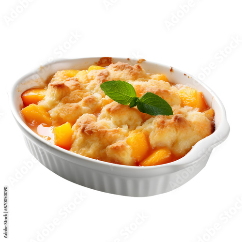 Peach Cobbler Isolated on a transparent background