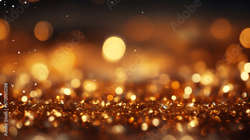 golden particles and sprinkles for a holiday celebration like christmas or new year. shiny golden lights. wallpaper background for ads or gifts wrap and web design