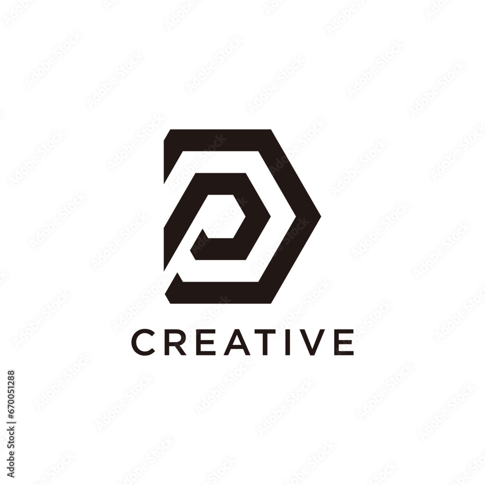 Letter DP modern initial creative monogram typography logo