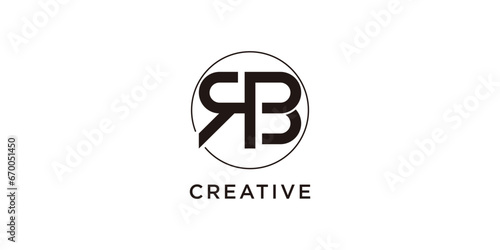 Letter RB modern initial creative monogram typography logo