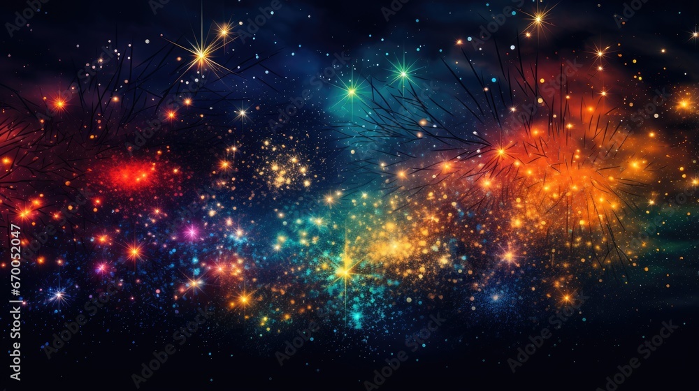 Abstract firework background happy new year