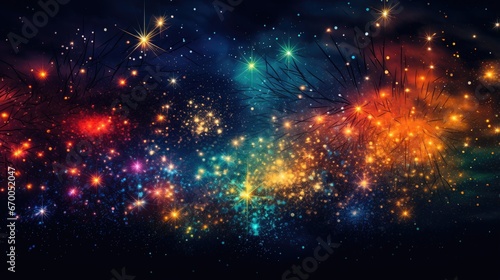 Abstract firework background happy new year