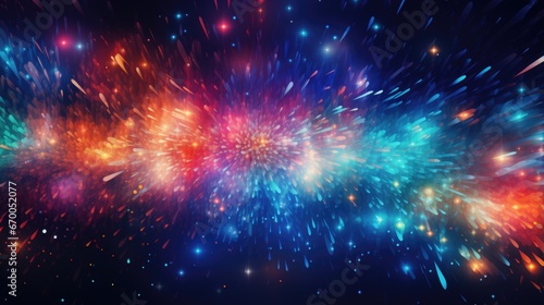Abstract firework background happy new year photo