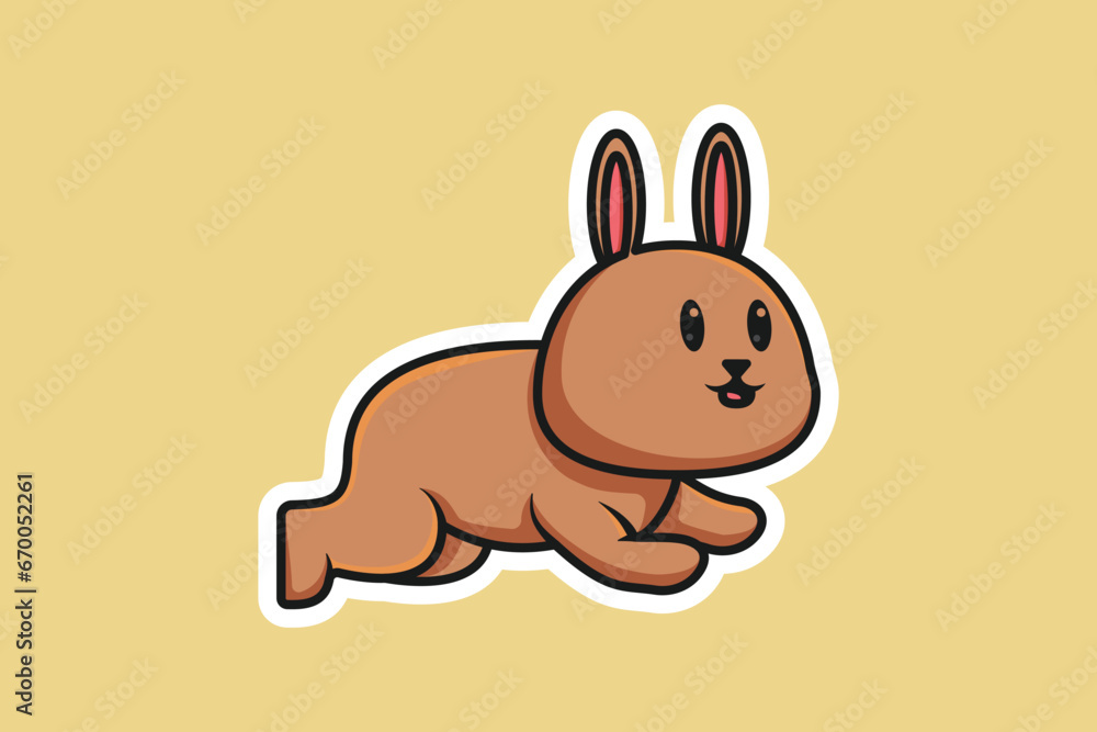 Cute Baby Rabbit Jumping Cartoon Sticker vector illustration. Animal nature icon concept. Funny furry white hares, Easter bunnies jumping sticker vector design with shadow. Cute Baby Rabbit Jumping Cartoon Sticker vector illustration. Animal nature icon concept. Funny furry white hares, Easter bunnies jumping sticker vector design with shadow.
