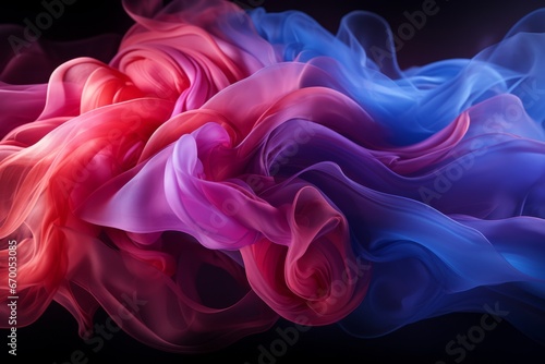 Abstract colorful ink and smoke waves