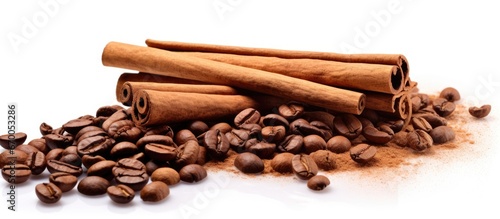 Wallpaper Mural Five cinnamon sticks encircled by coffee beans Torontodigital.ca