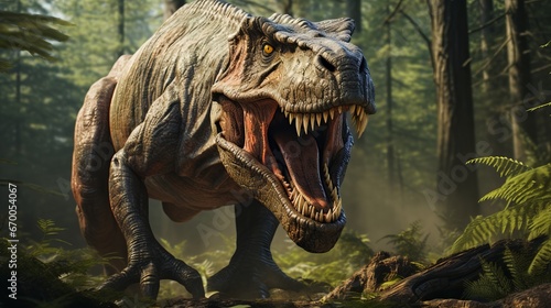 tyrannosauru  Illustration of a huge dinosaur. Herbivorous lizard. Concept  extinct dinosaurs  ancient lizard-like animals.