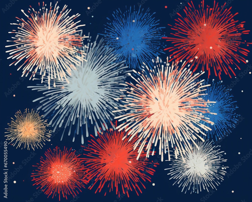 Fototapeta premium Colorful fireworks illuminating the night sky