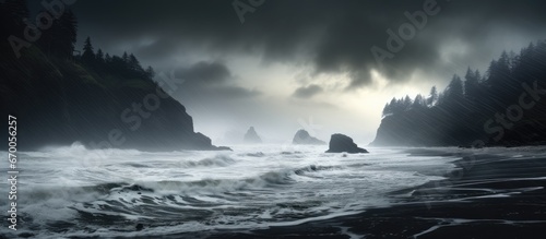 Stormy ocean waves on the Oregon coast
