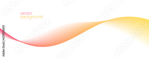 Smooth flow of wavy shape with gradient vector abstract background, red and yellow design curve line energy motion,