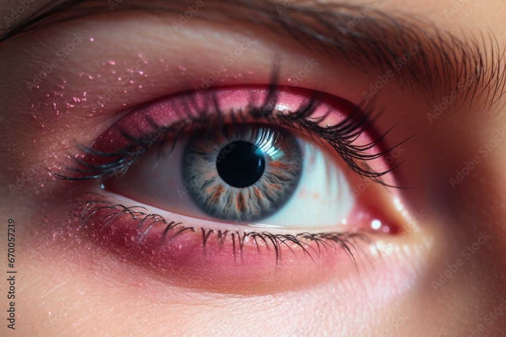 Fototapeta premium A beautiful blue eye close up detailed