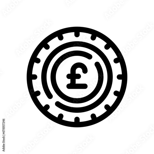 pound sterling line icon