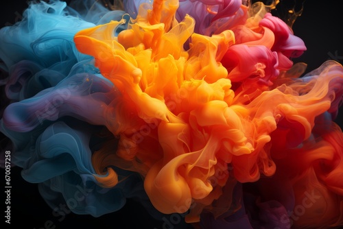 Splash Of Colors With Rich Black Background For Wallpaper
