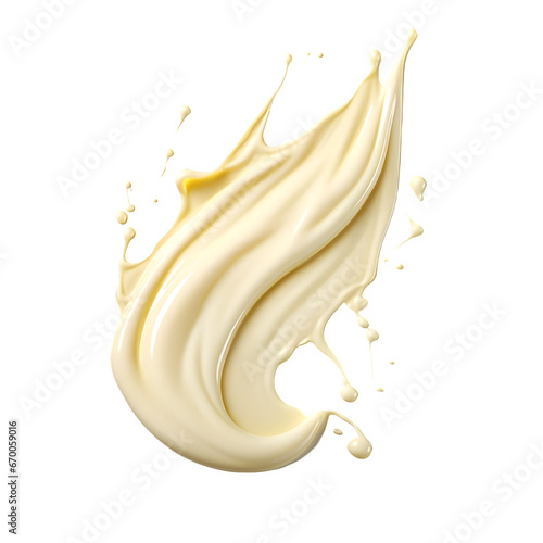 Milk splash on transparent or white background
