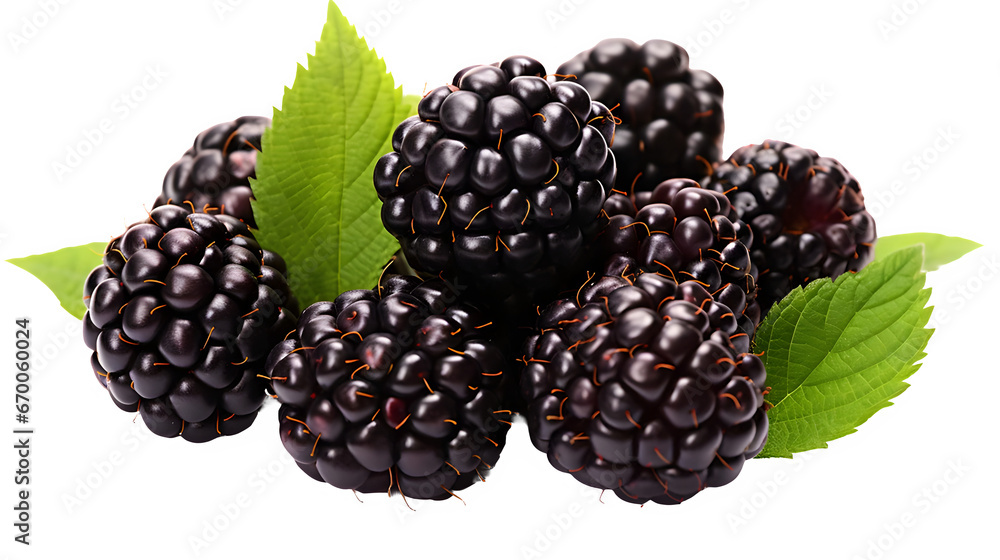 Blackberries in a pile isolated on a transparent or white background Blackberries in a pile isolated on a transparent or white background