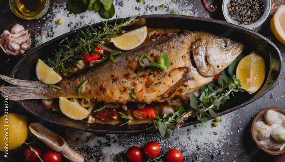Yummy Fried delicious fish studio shot Yummy Fried delicious fish studio shot