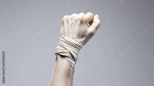 Illustration of a human's hand fist on a white background. Wallpaper.