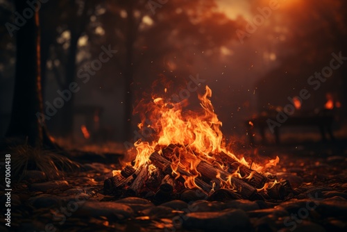 fiery flame on a black background with copy space. Background, texture