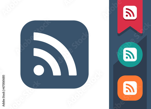 RSS Feed Icon. News, Subscribe, Feed, Button photo
