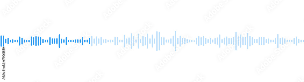 seamless sound waveform pattern for radio podcasts, music player, video editor, voise message in social media chats, voice assistant, recorder. vector illustration