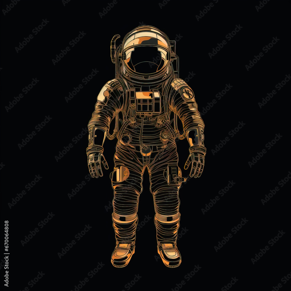 Astronaut on black background,created with Generative AI tecnology. Astronaut on black background,created with Generative AI tecnology.