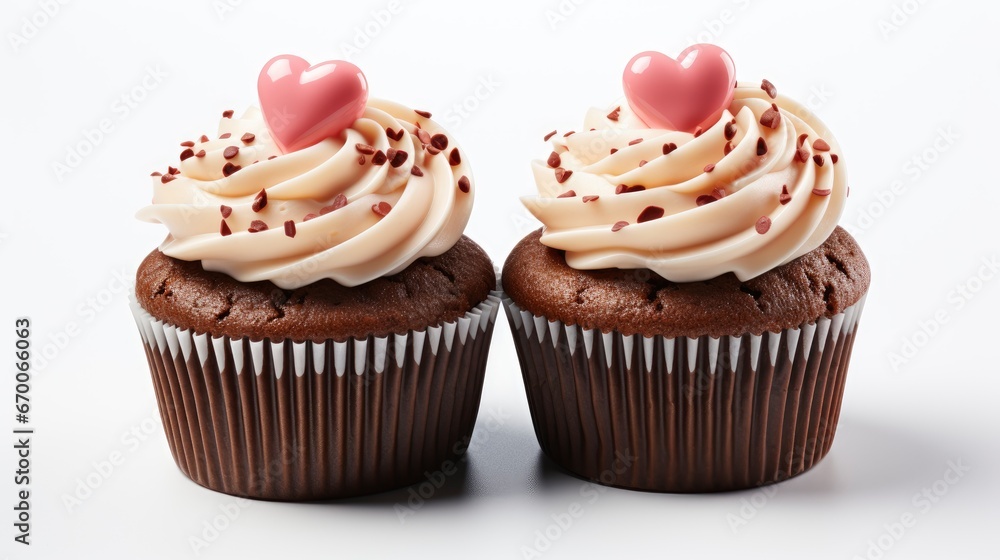 Tasty Cupcake Valentines Day On White, Background Image, Valentine Background Images, Hd