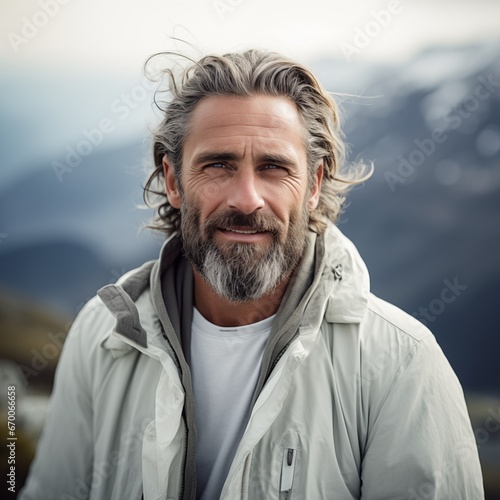 Portrait of a man in mountain background Cinematic