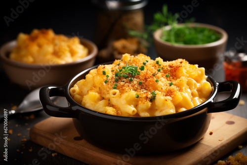 Pot of mac and cheese