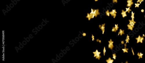 XMAS Stars - stars. Confetti celebration, Falling golden abstract decoration for party, birthday celebrate, © vegefox.com