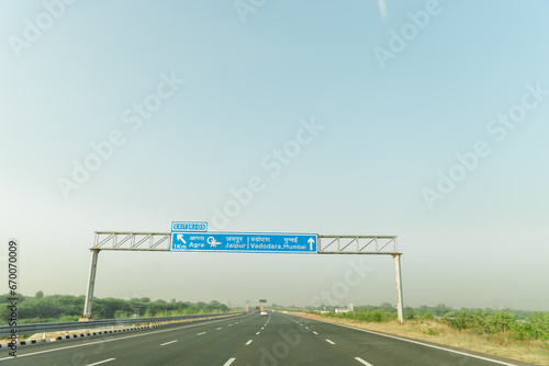 the Mumbai-Pune Expressway near Pune India. The Expressway is officially called the Yashvantrao Chavan Expressway. photo