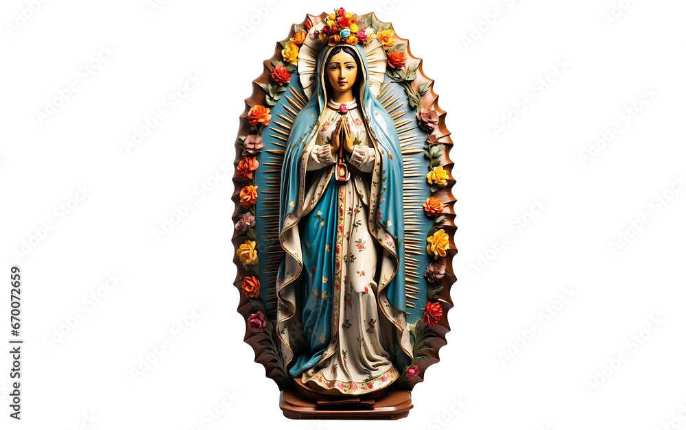 Lady or Virgen de Guadalupe Background Isolated