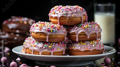 Valentines Donuts Icing Sugar Sprinkles , Background Image, Valentine Background Images, Hd