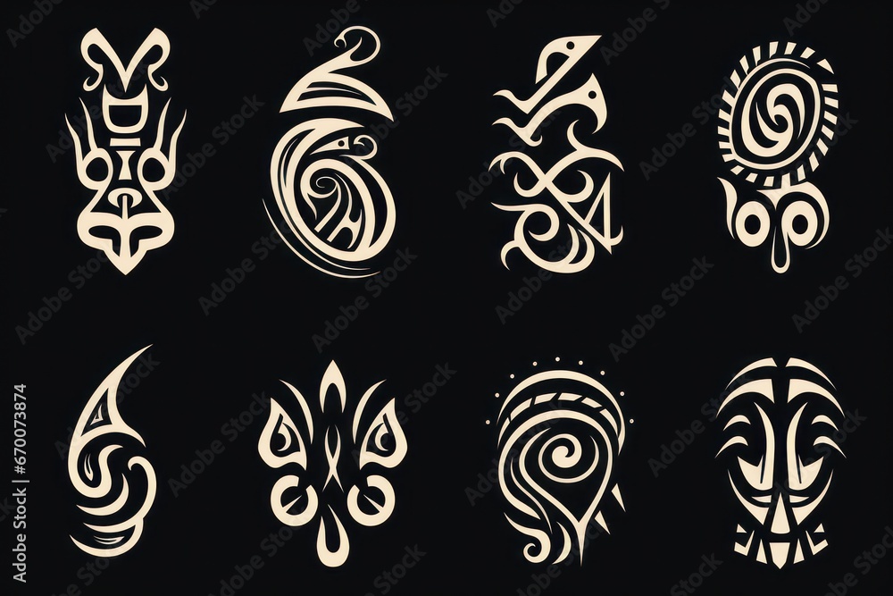 Maori Tattoo Patterns. - obrazy, fototapety, plakaty 