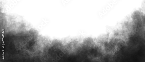Black Smoke. dark fog on transparent background of black color. Bottomless smoke. Fog PNG. Smoke frames loose smoke. Smoke textures
 photo