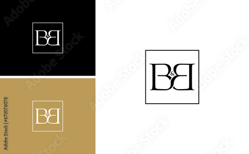 elegant initial BB logo design vector with square management finance concept