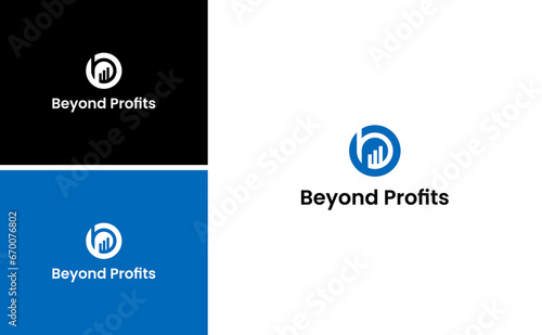 beyond profit logo with letter B vector and graphic bar design template