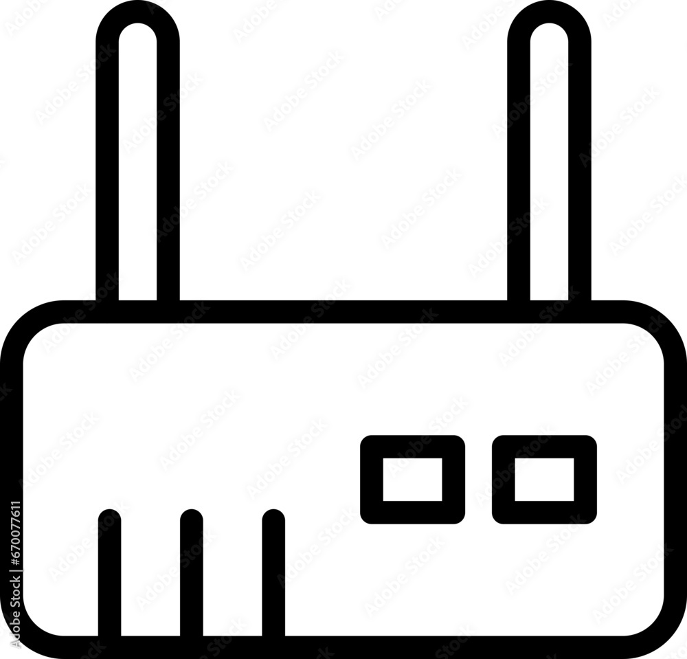 Obraz premium Modem (modulator-demodulator) or Router Line Icon (Vector)