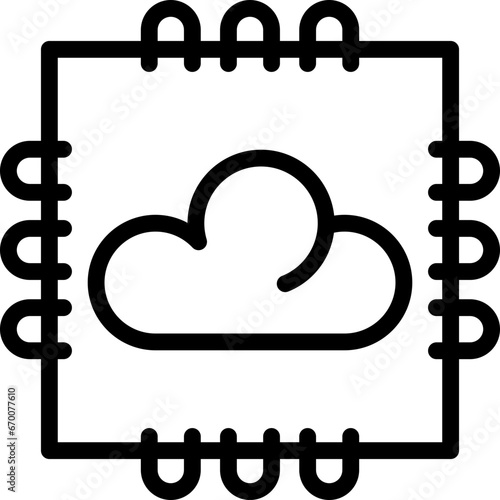 Graphic Processing Unit (GPU) Line Icon (Vector)